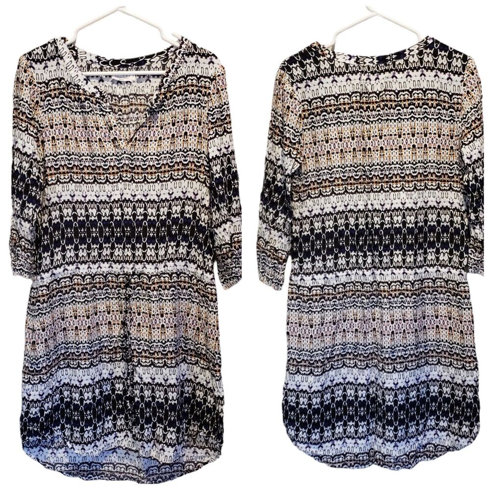 Women’s Velvet By Graham & Spencer Soft Blue Paisley Lightweight Dress Size Larg